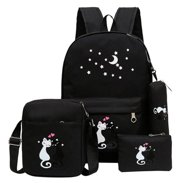 4-piece School Bag Set/ Backpack Children School Bags For Girls Boys Canvas School Bag Fashion Kids