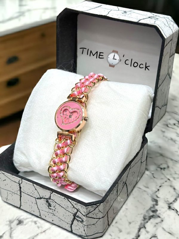 Heart Shape Bracelet Analog Watch For Girls Braided Rope Chain Strap Quartz Ladies Creative Fashion Watch