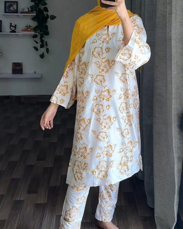 ( Masturd ) Rangoon Print Stitched Suits Casual Wear For Girls (summer Lilen)